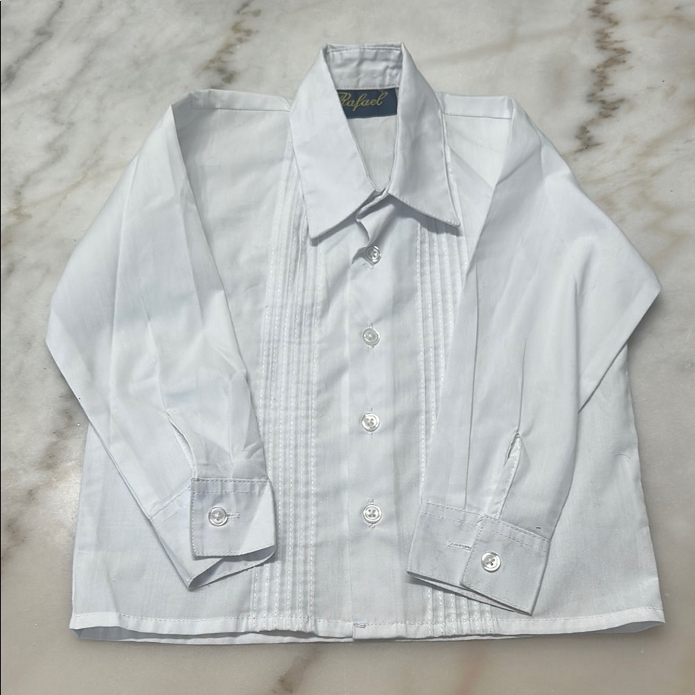 RAFAEL White Pleated Dress Shirt 3t